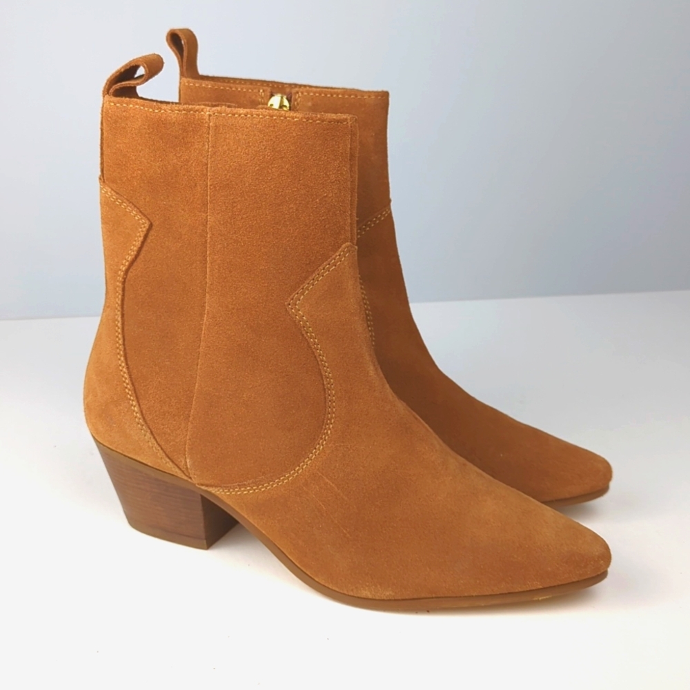 ZARA Women's Brown Tan Suede Ankle Boots Size 6